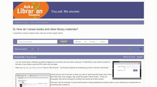 How do I renew books and other library materials? - Ask a Librarian ...