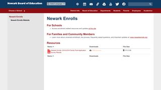 Newark Enrolls - Newark Board of Education - Newark Public Schools