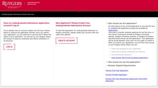 Login | Undergraduate Admissions Online Application | Rutgers ...