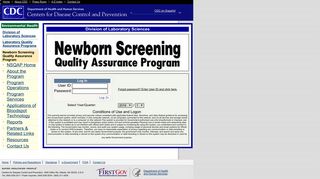 Newborn Screening Quality Assurance Program: Login. | CDC