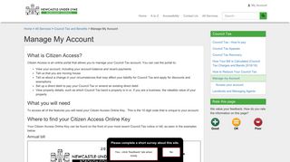 Manage My Account | Newcastle-Under-Lyme Borough Council