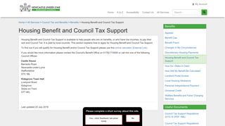 Housing Benefit and Council Tax Support | Newcastle-Under-Lyme ...