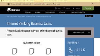 Internet Banking Business Users FAQs - Newcastle Permanent