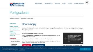 How to Apply - Postgraduate - Newcastle University
