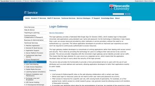Login Gateway; IT Service; Newcastle University