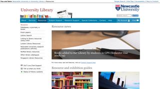 Resources - University Library - Newcastle University