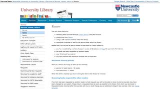 Renew - University Library - Newcastle University