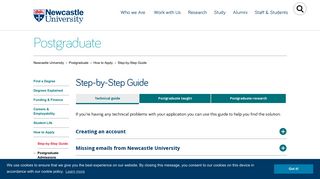 Step-by-Step Guide - Postgraduate - Newcastle University