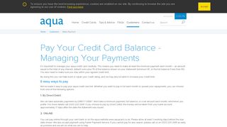 Pay Your Credit Card Balance - Managing Your Payments - aqua