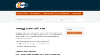 Newegg Store Credit Card – Newegg Knowledge Base