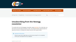Unsubscribing from the Newegg newsletter – Newegg Knowledge Base