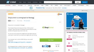 Shoprunner is coming back to Newegg - Slickdeals.net