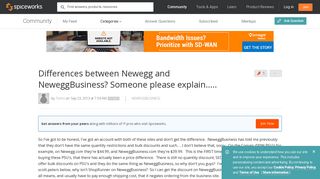 Differences between Newegg and NeweggBusiness? Someone please ...