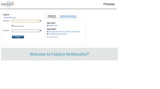 NetBenefits Login Page - Newell Brands - Fidelity Investments