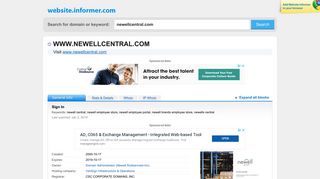 newellcentral.com at Website Informer. Sign In. Visit Newellcentral.