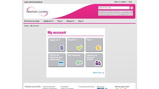 My account - Newham Council