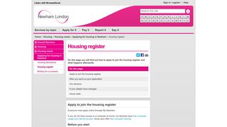 Housing register - Newham Council