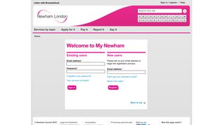 Account Login - Newham Council