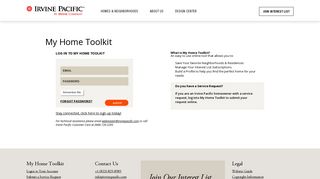 My Home Toolkit | Account Login - Irvine Pacific