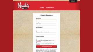 Create Account - Newk's Eatery