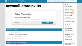 Outlook Web App - newmail.state.nv.us | IPAddress.com