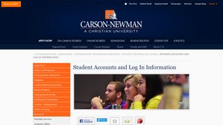 Student Accounts and Log In Information - Carson-Newman University