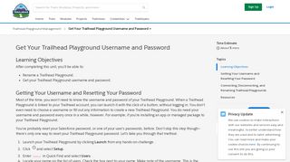 Get Your Trailhead Playground Username and Password Unit ...