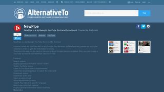 NewPipe Alternatives and Similar Software - AlternativeTo.net