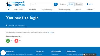 You need to login - Newport City Homes