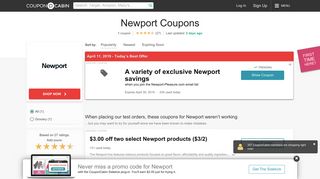 Newport Coupons - Top Offer: $2.00 Off - CouponCabin