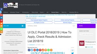 UI DLC Portal 2018/2019 | How To Apply, Check Results ...