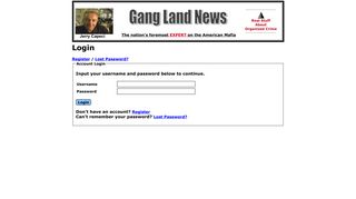 Login - Gang Land News: America's Expert on the American Mafia