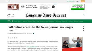 Full online access to the News-Journal no longer free | | news-journal ...