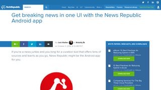 Get breaking news in one UI with the News Republic Android app ...