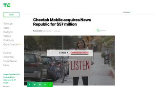 Cheetah Mobile acquires News Republic for $57 million | TechCrunch