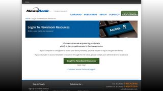 Log In To Newsroom Resources | NewsBank