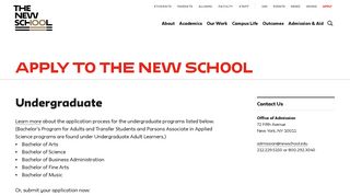 Apply to The New School | The New School