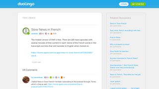 Slow News in French - Duolingo Discussions