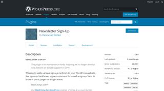 Newsletter Sign-Up | WordPress.org