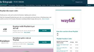 Wayfair discount codes: £15 off deals - The Telegraph