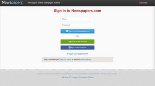 Sign in to Newspapers.com