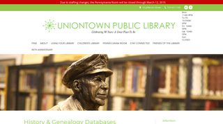 Ancestry/Newspapers.com - Uniontown Public Library
