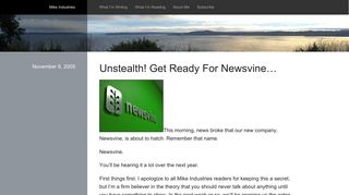 Unstealth! Get Ready For Newsvine… » Mike Industries