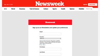 Newsletter Subscription - Newsweek