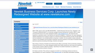 Newtek Business Services Corp. Launches Newly Redesigned ...