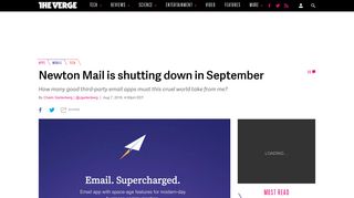 Newton Mail is shutting down in September - The Verge