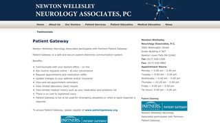 Patient Gateway - Newton-Wellesley Neurology Associates