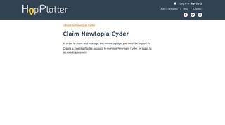 Claim Newtopia Cyder - HopPlotter