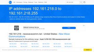 192.161.218 - newwavecomm.net - United States - New Wave ... - DB-IP
