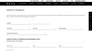 Service Feedback Form | NEXA